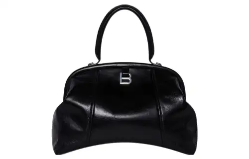 Balenciaga EDITOR Paper Calfskin Hourglass Bag, Shoulder Bag Large Women's Black