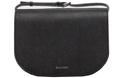 Balenciaga Flap Cow Leather Shoulder Bag, Crossbody Bag Women's Black