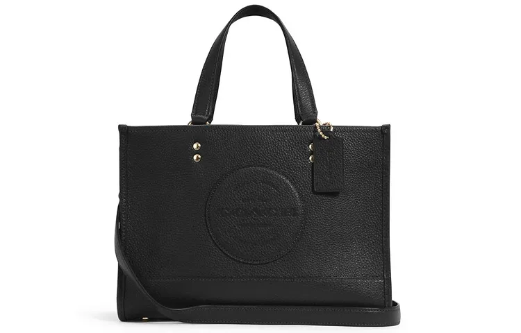 COACH Dempsey Leather Tote Bag, Shopping Bag, Handbag, Shoulder Bag, Crossbody Bag Medium Women's Black