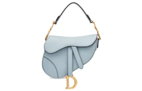 DIOR Saddle Grained Calfskin Saddle One Shoulder Handbag Mini Women's Blue