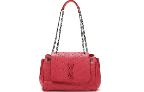 SAINT LAURENT Quilting Lambskin Shoulder Bag Small Women's Red
