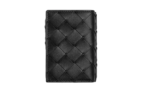 Bottega Veneta Trifold Leather Wallet Men's Black