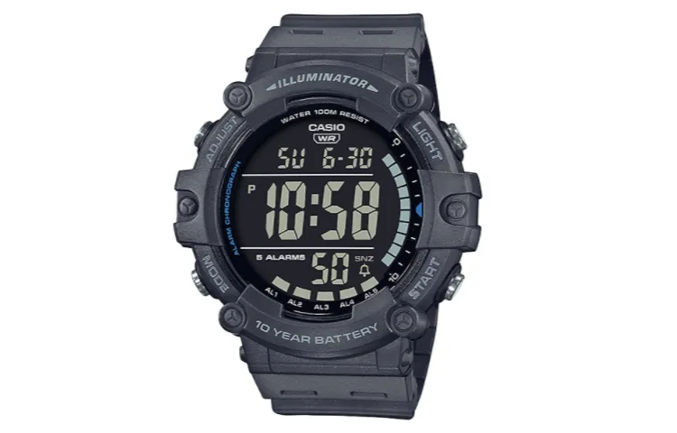CASIO YOUTH Round Digital Display Large Dial Display Quartz Movement Resin Strap Watch Men's Watches