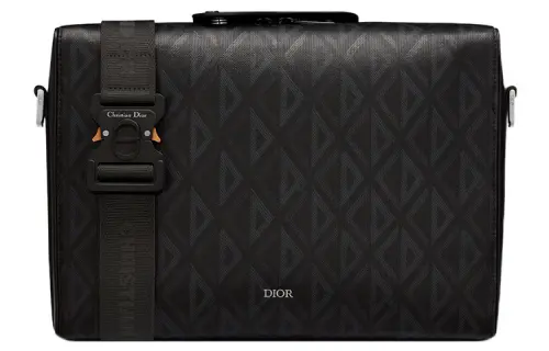 DIOR Lingot Smooth Cow Leather Shoulder Bag, Crossbody Bag Large Men's Black