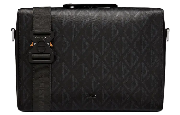 DIOR Lingot Smooth Cow Leather Shoulder Bag, Crossbody Bag Large Men's Black