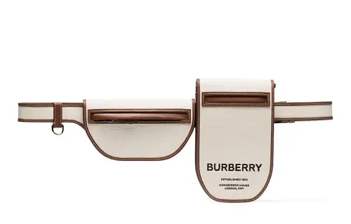Burberry Olympia Canvas With Leather Fanny Pack Women's Beige/Brown