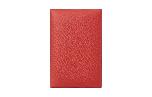 HERMES Calvi Collection Calfskin Card Holder Women's T5 Rose Jaipur Pink/P1 Rose Eglantine Rose Pink
