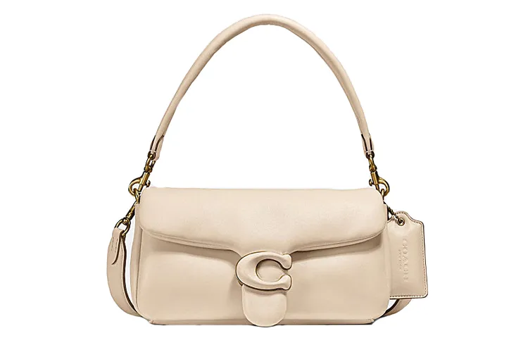 COACH Tabby Sheepskin God Of Wine Bag, Shoulder Bag, Portable Crossbody Bag Medium Women's Ivory White