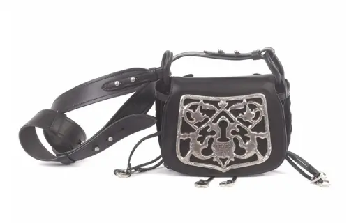 PRADA Leather With Velvet Crossbody Bag, Shoulder Bag Women's Black