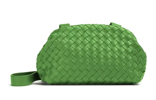 Bottega Veneta Calfskin Shoulder Bag, Crossbody Bag Men's Grassland Green