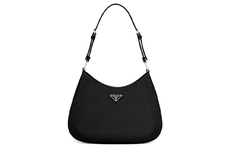 PRADA Cleo Shiny Leather Shoulder Bag, Crossbody Bag Women's Black