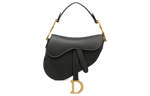 DIOR Saddle Grained Calfskin Saddle Bag, Handbag, Shoulder Bag Women's Black