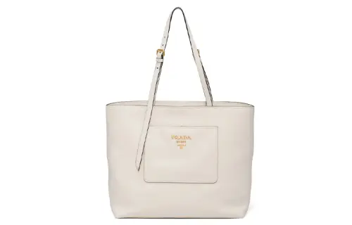 PRADA Calfskin Tote Bag, Shopping Bag, Handbag, Shoulder Bag, Crossbody Bag Women's White