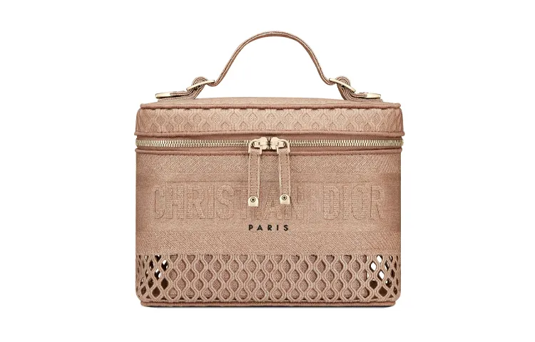 DIOR DiorTravel Fabric Handbag Toiletry Bag Handbag Makeup Bag Women's Nude Pink