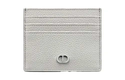 DIOR Cow Leather Card Holder Men's Gray
