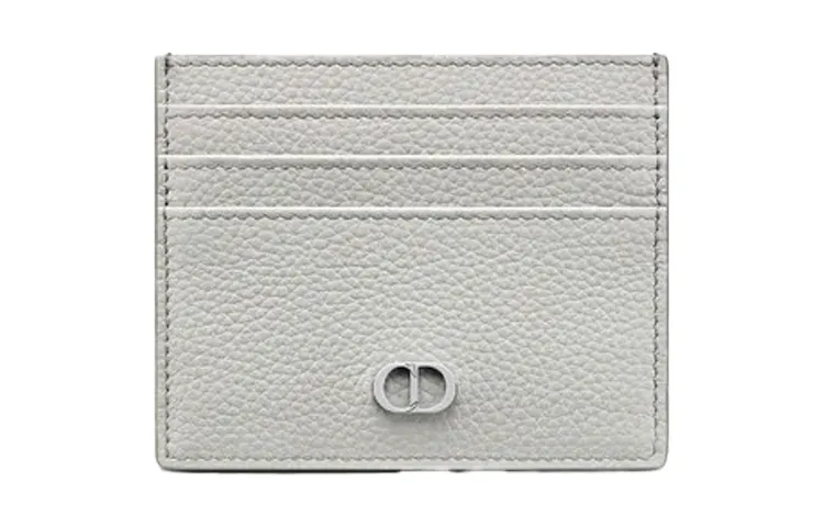 DIOR Cow Leather Card Holder Men's Gray