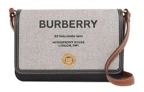 Burberry Print Canvas With Leather Shoulder Bag, Crossbody Bag Mini Women's Black/Tan