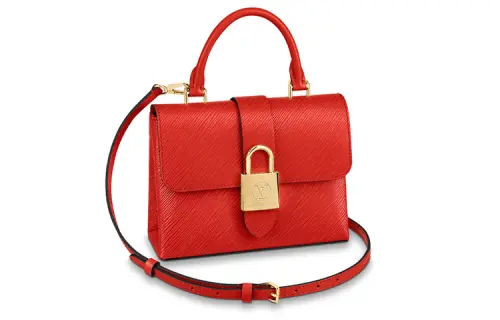LOUIS VUITTON Locky Grain Cow Leather Lockable Bag, Portable Crossbody Bag, Shoulder Bag Women's Red