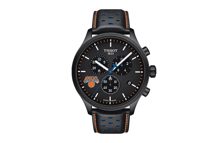 TISSOT Speedy Collection Quartz Movement Men's Watches Watch 45mm Black Dial Stainless Steel Case Leather Strap