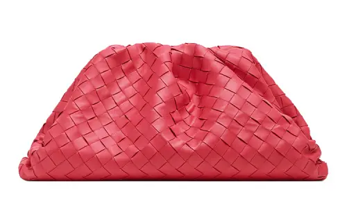 Bottega Veneta POUCH Cloud Bag Woven Calfskin Clutch Women's Lollipops Color Red