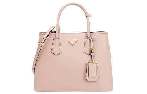 PRADA Leather One Shoulder Handbag Women's Light Pink
