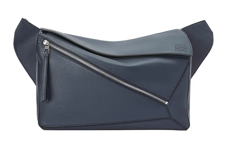 LOEWE Puzzle Cow Leather Fanny Pack Men's Ocean