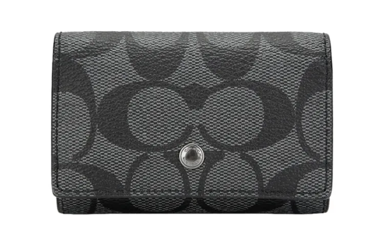 COACH Key Case PVC Key Pouch Women's Black
