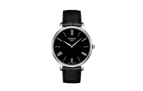TISSOT Junya Collection Quartz Movement Men's Watches Watch 39mm Black Dial Stainless Steel Case Leather Strap