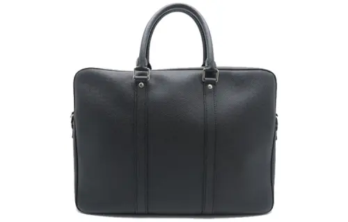 LOUIS VUITTON Taiga Leather Briefcase Small Men's Black