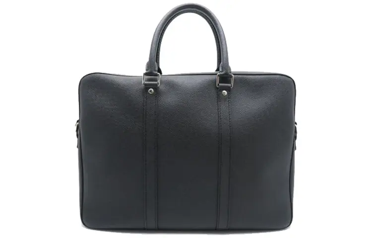 LOUIS VUITTON Taiga Leather Briefcase Small Men's Black