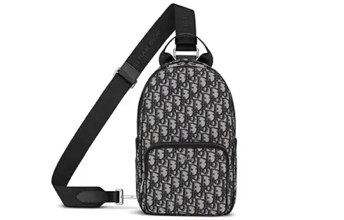 DIOR Cow Leather Sling Bag, Shoulder Bag, Crossbody Bag Men's Beige And Black