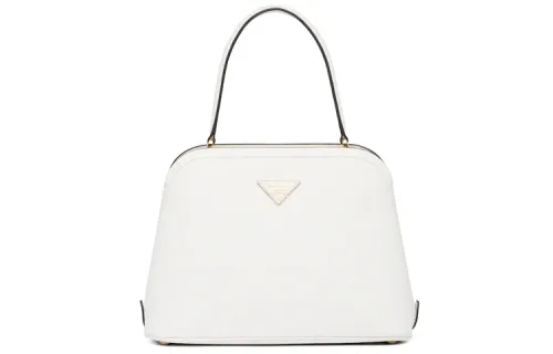 PRADA Matinee Saffiano Leather Handbag Women's White