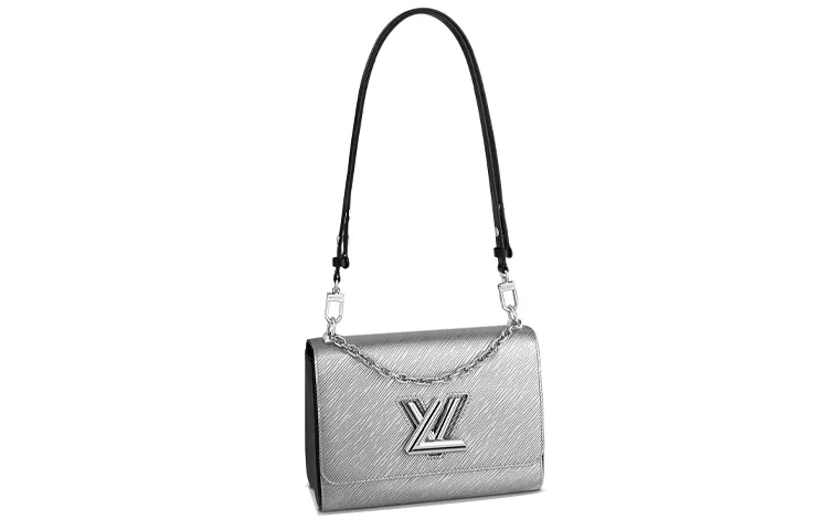 LOUIS VUITTON Twist Epi Leather Handbag, Shoulder Bag, Crossbody Bag Medium Women's Silver