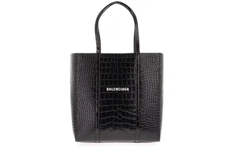 Balenciaga Leather Tote Bag, Shopping Bag, Handbag Large Women's Black
