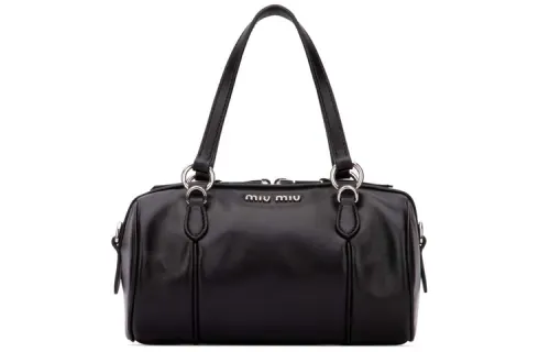 MIU MIU Leather Handbag Women's Black