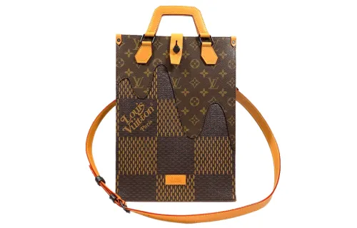 LOUIS VUITTON X Nigo Tote Damier Ebene Giant Mini Brown