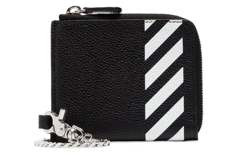 OFF WHITE Leather Wallet Unisex Black