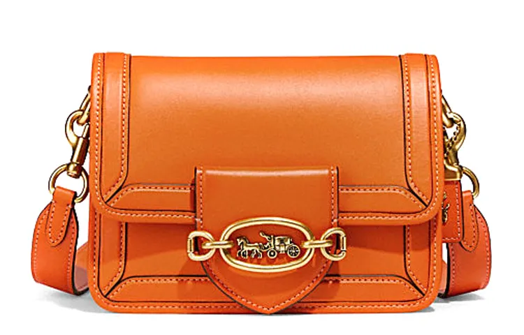 COACH Hero Cow Leather Crossbody Bags Small Women's Orange