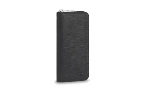LOUIS VUITTON Zippy Leather Wallet Men's Black