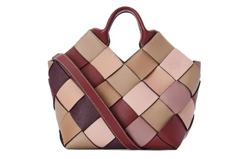 LOEWE Surplus Calfskin Basket Bag, Handbag, Shoulder Bag, Crossbody Bag Small Women's Brick Red/Rose