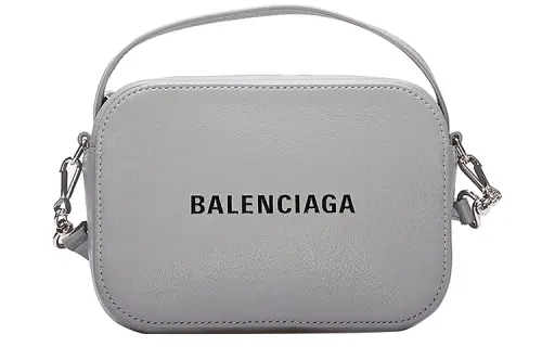 Balenciaga Leather Camera Bag, Shoulder Bag, Crossbody Bag, Handbag Women's Gray