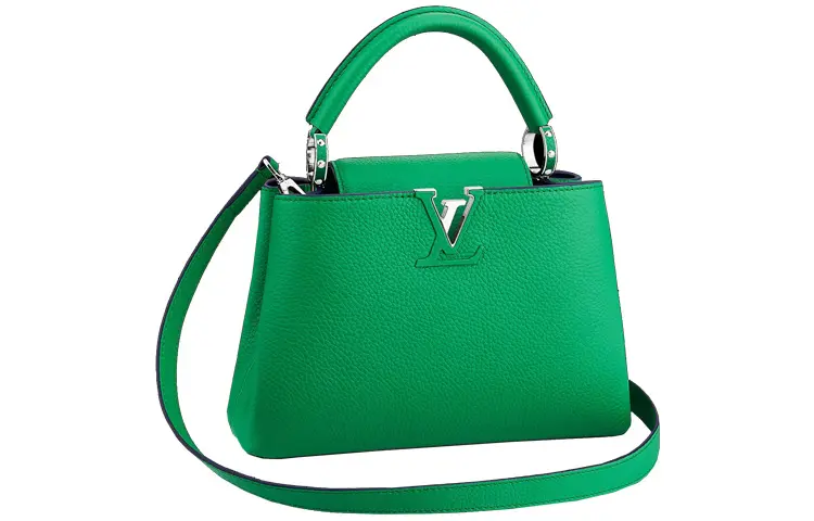 LOUIS VUITTON Capucines Cow Leather Capison Regular Women's