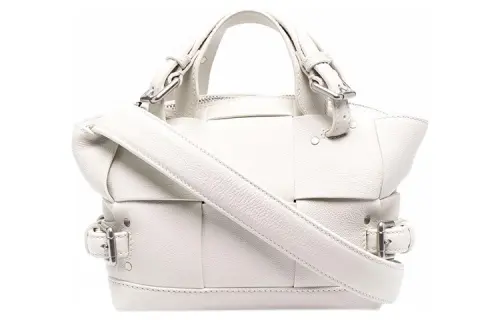 Bottega Veneta Cow Leather Handbag, Shoulder Bag Regular Women's White