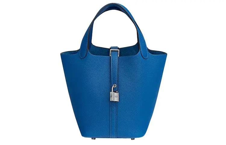 HERMES Picotin Lock Maurice Calfskin Basket Bag, Bucket Bag, Handbag 18 Women's 71 Bleu France French Blue