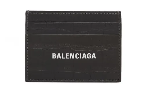Balenciaga Cash Cow Leather Card Holder Card Holder Regular Men's Gray