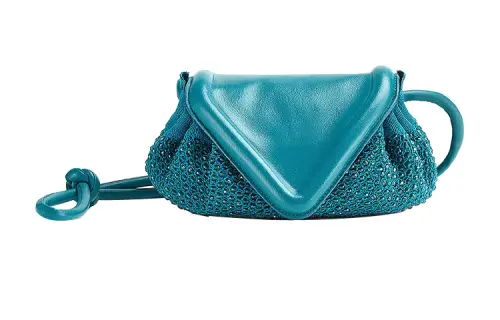 Bottega Veneta Sheepskin Shoulder Bag Small Women's Blue
