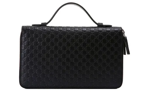 GUCCI Leather Wallet, Handbag, Clutch Regular Men's Black