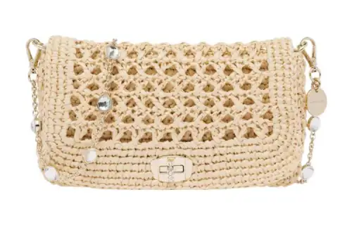 MIU MIU Raffia Crossbody Bag, Shoulder Bag Women's Beige
