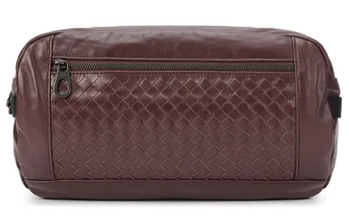 Bottega Veneta Zip Closure Leather Fanny Pack Women's Burgundy