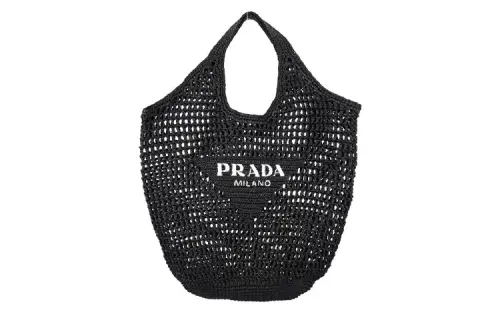 PRADA Nylon Fabric Handbag, Tote Bag, Shopping Bag Regular Unisex Black